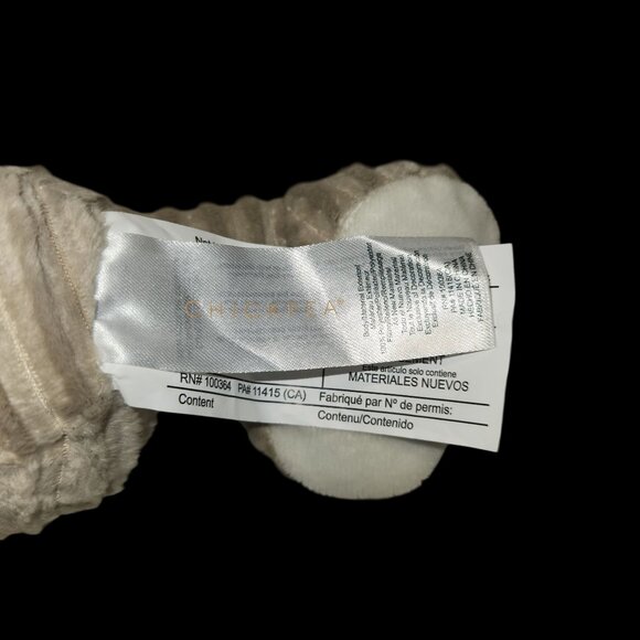 Chickpea Baby Bear Plush 11” Ribbed Tan Beige White Sleeping Stuffed Teddy - Picture 4 of 5